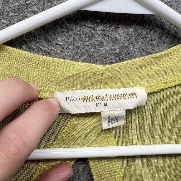 Pilcro And The Letterpress Cardigan Sweater Womens Medium Green Open Back Tie - Picture 4 of 11